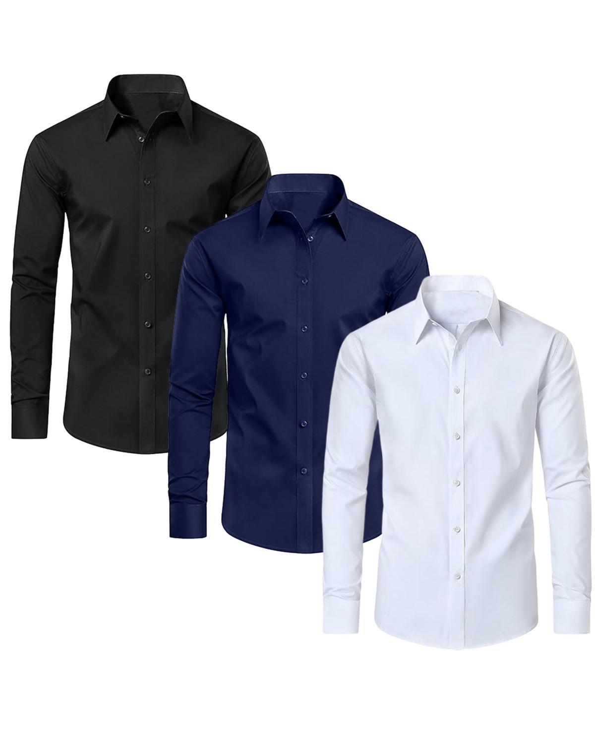 Blue Ice Mens Long Sleeve Classic Dress Shirt- 3 Pack Product Image