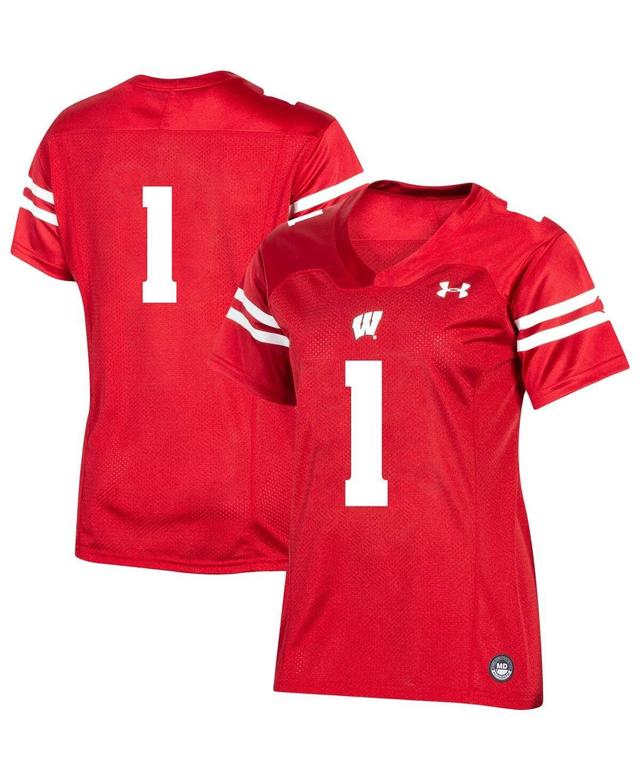 Womens Under Armour #1 Red Wisconsin Badgers Team Replica Football Jersey - Red Product Image