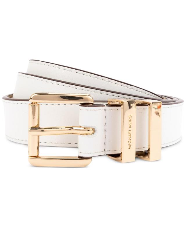 Michael Michael Kors Womens Leather Metal-Loop Belt Product Image