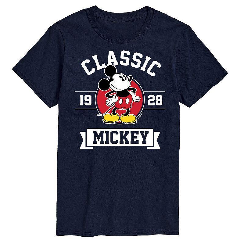 Disneys Mickey Mouse Big & Tall Classic 28 Graphic Tee, Mens Blue Product Image