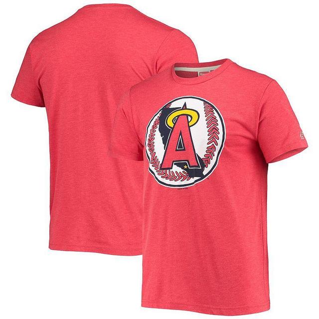 Mens Homage Los Angeles Angels Hand-Drawn Logo Tri-Blend T-Shirt Product Image