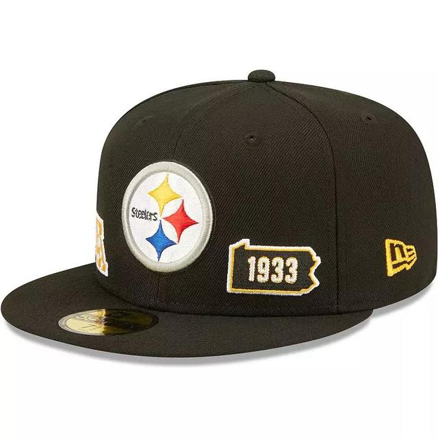 New Era Mens New Era Steelers City Identity Fitted Cap - Mens Black/White Product Image