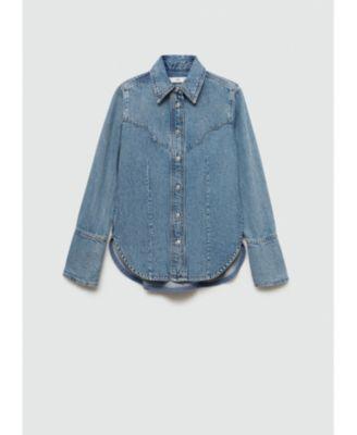 Women's Seams Detail Denim Shirt Product Image