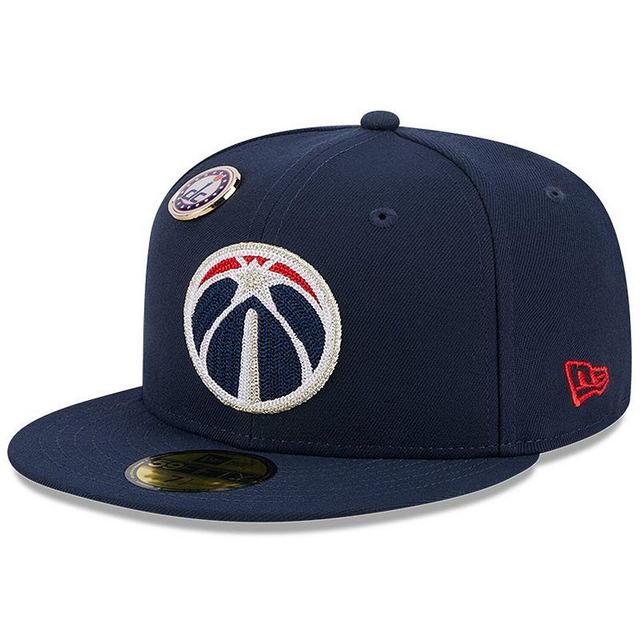 Mens New Era Navy Washington Wizards Chainstitch Logo Pin 59FIFTY Fitted Hat Product Image