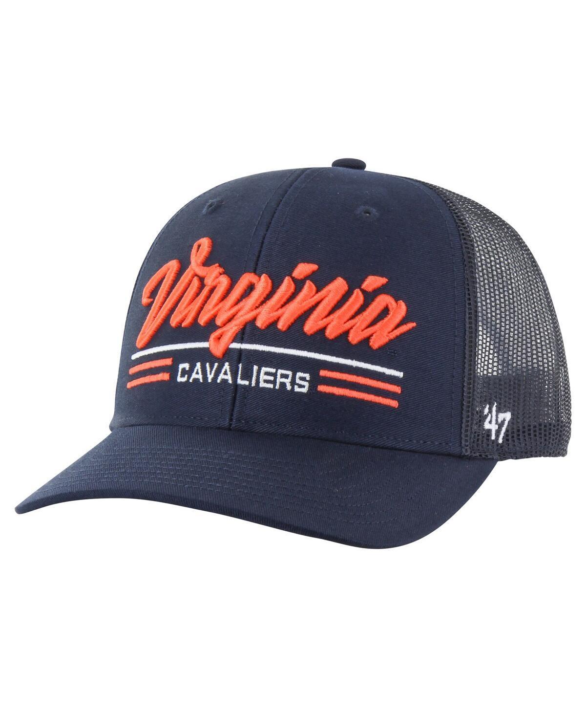 47 Brand Mens Navy Virginia Cavaliers Garner Trucker Adjustable Hat Product Image