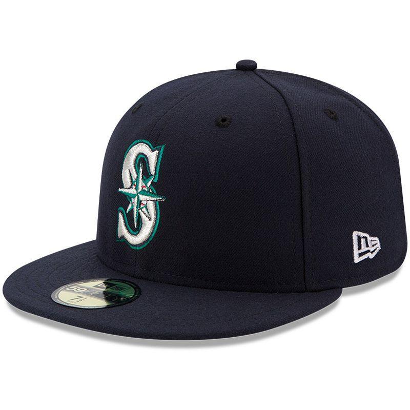 Mens New Era Seattle Mariners Authentic Collection On Field 59FIFTY Fitted Hat Blue Product Image