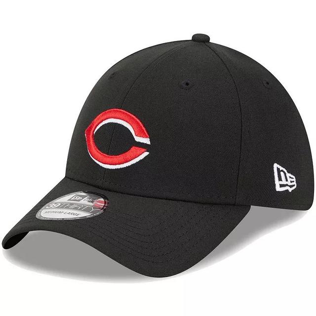 Mens New Era Black Cincinnati Reds Logo 39THIRTY Flex Hat Product Image