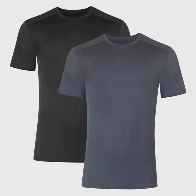 Hanes Premium Mens 2pk Move Breathable Mesh Crewneck T-Shirt X-Temp - Black Product Image