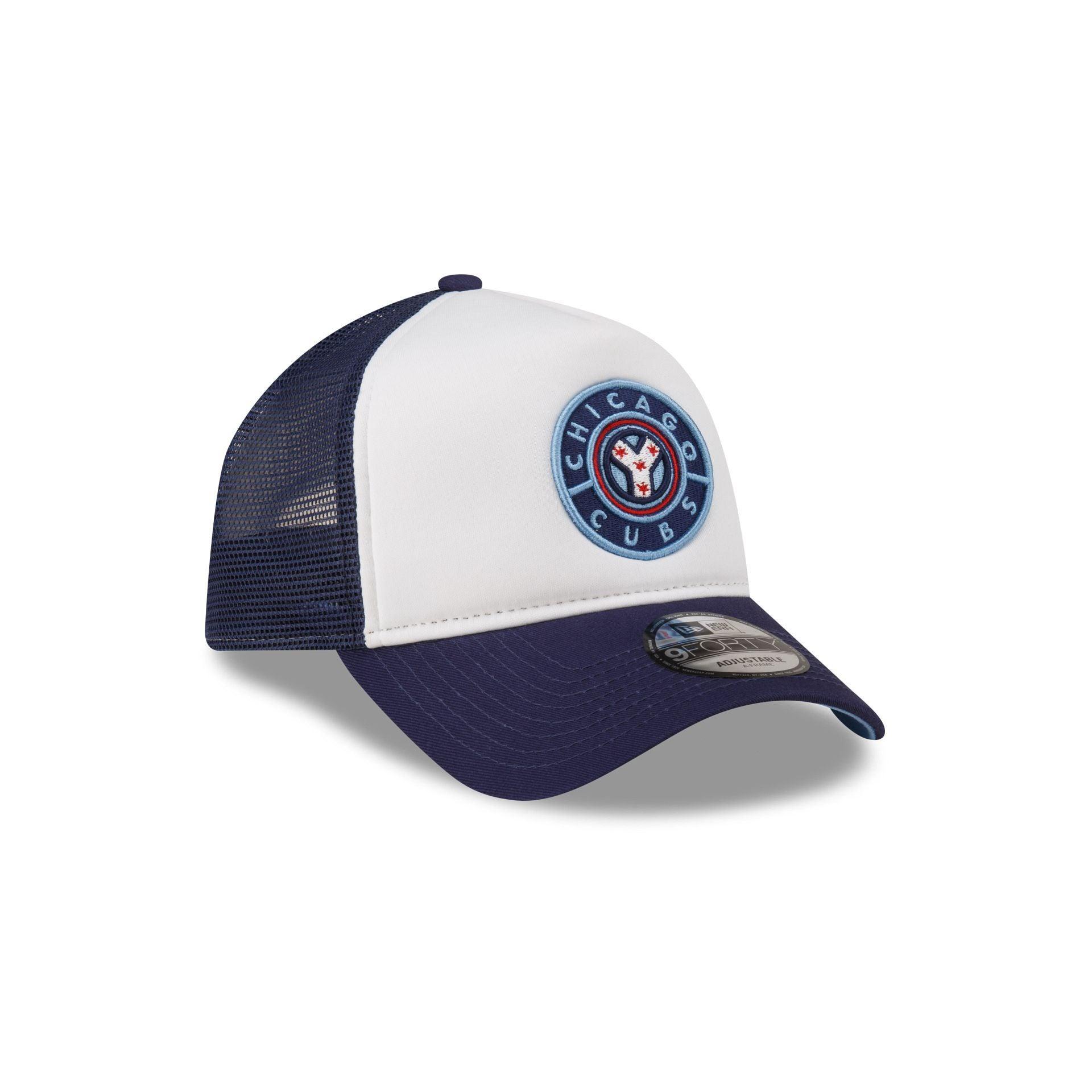 Chicago Cubs White Crown 9FORTY A-Frame Trucker Hat Male Product Image