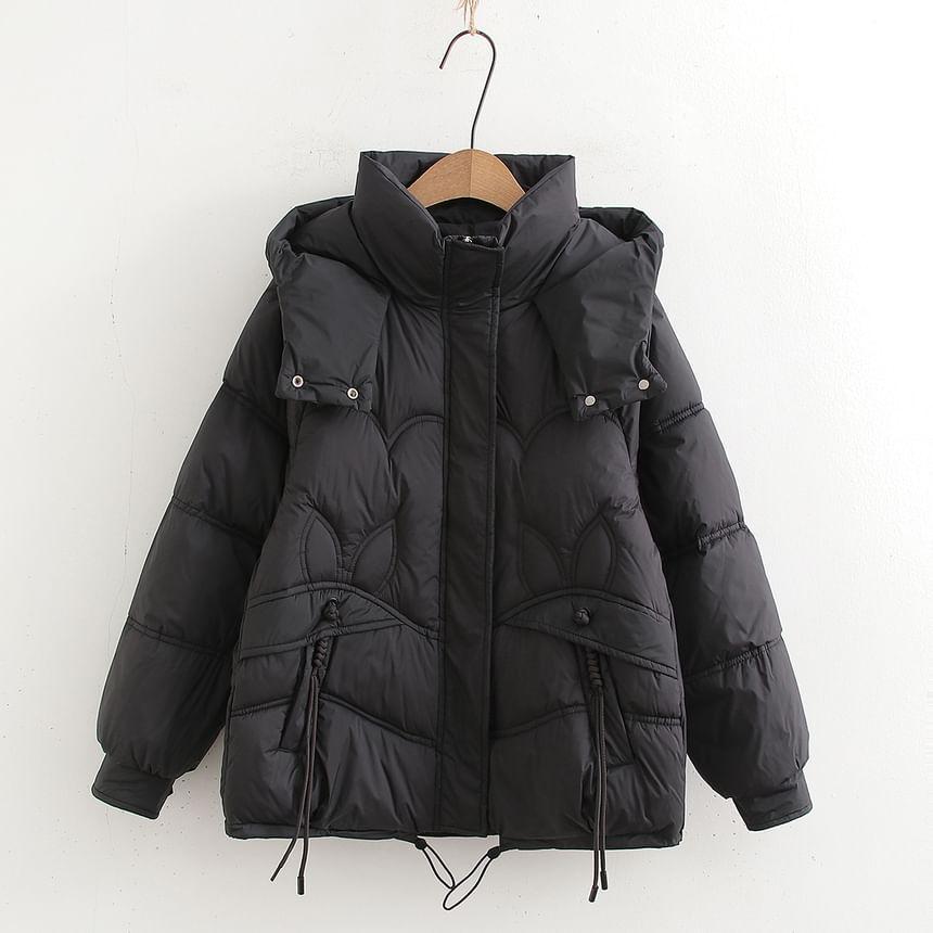 Plain Padded Hooded Zip Jacket Product Image