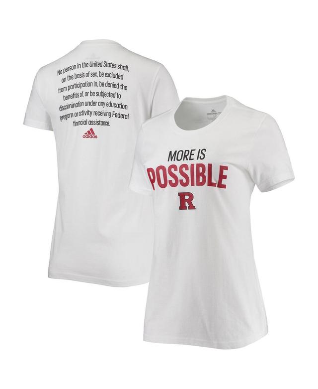 Womens adidas Rutgers Scarlet Knights More Is Possible T-Shirt Product Image