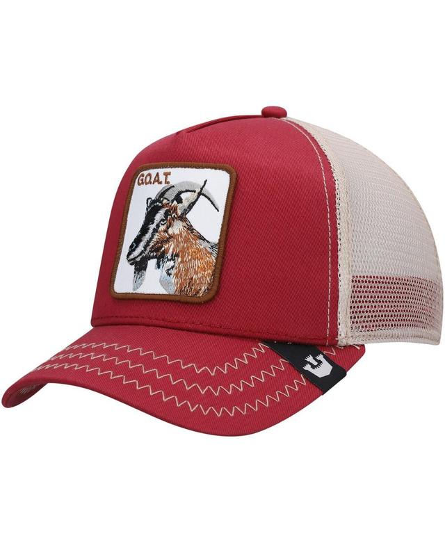 Mens Goorin Bros Red/Natural Goat Beard Trucker Adjustable Hat Product Image