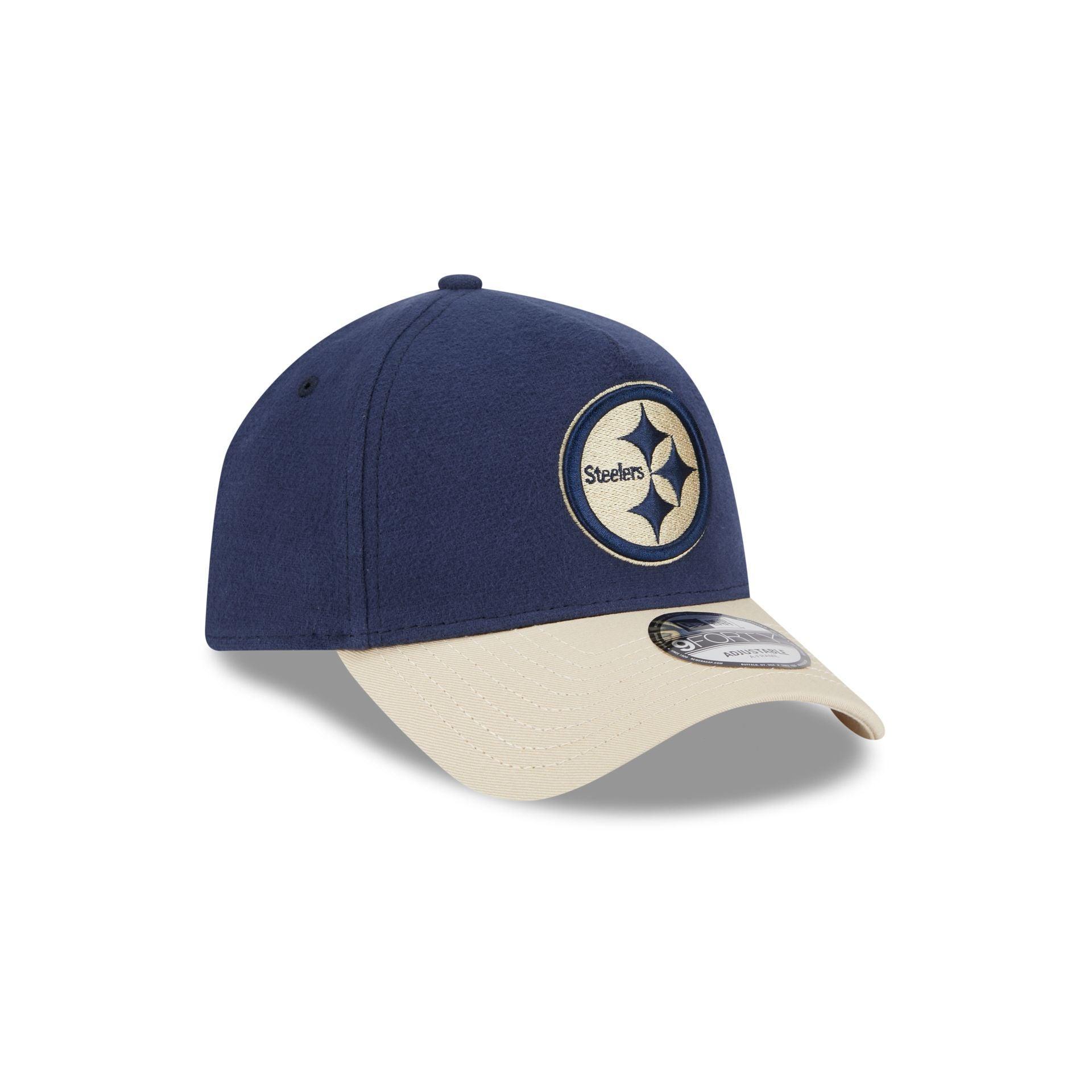 Pittsburgh Steelers Moleskin Crown Navy 9FORTY A-Frame Snapback Hat Male Product Image