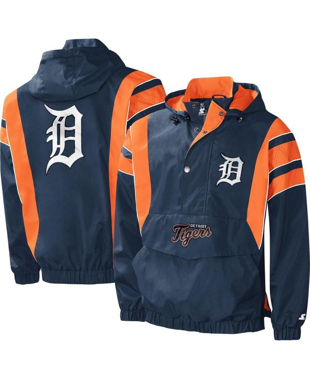 Mens Starter Detroit Tigers Impact Hoodie Half-Zip Jacket Blue Product Image