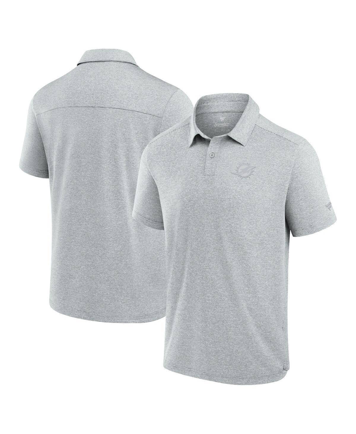 Fanatics Signature Mens Gray Detroit Lions Front Office Tech Polo Shirt Product Image