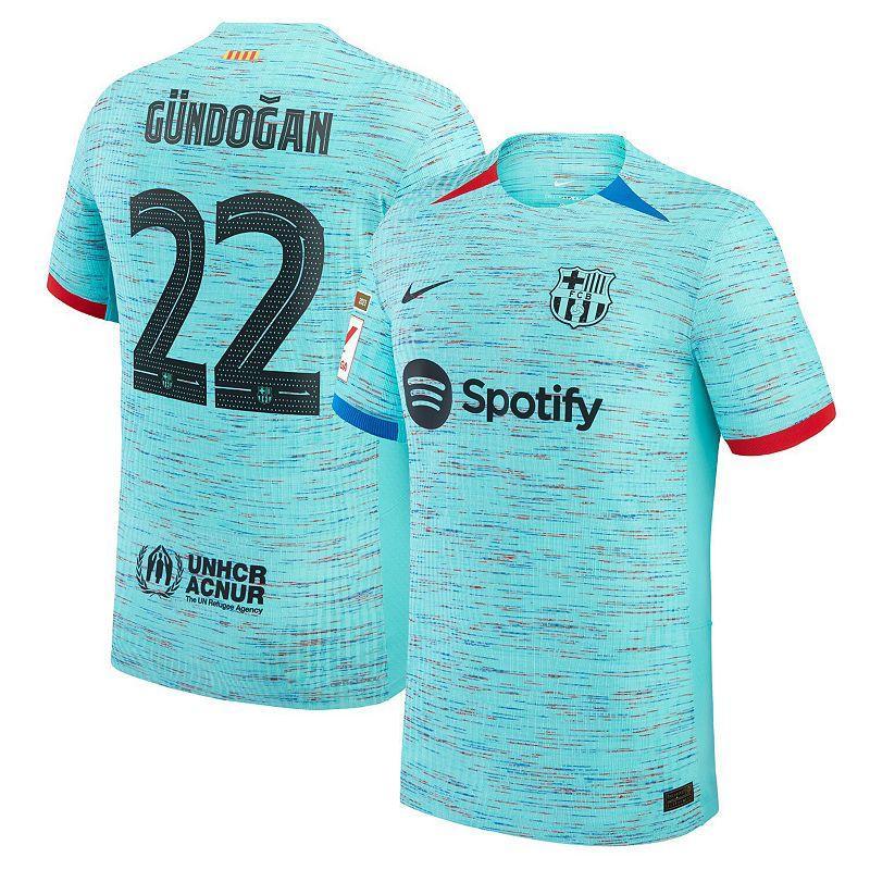 Mens Nike Ilkay Gndogan Aqua Barcelona 2023/24 Third Authentic Jersey Bar Turquoise A Product Image