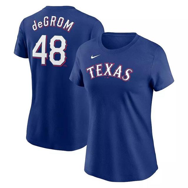 Womens Nike Jacob deGrom Royal Texas Rangers 2023 Name & Number T-Shirt Product Image