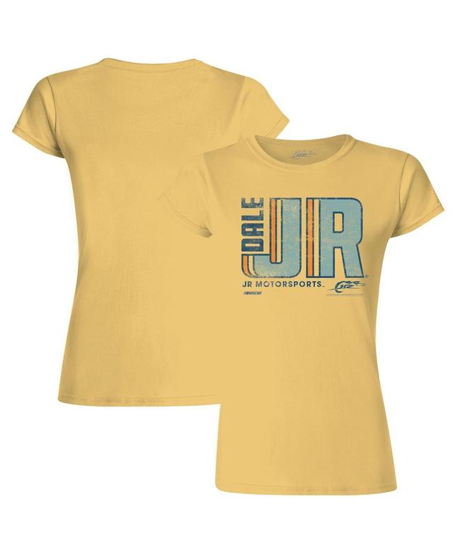 Womens Jr Motorsports Official Team Apparel Yellow Dale Earnhardt Jr. Name and Number T-shirt Product Image