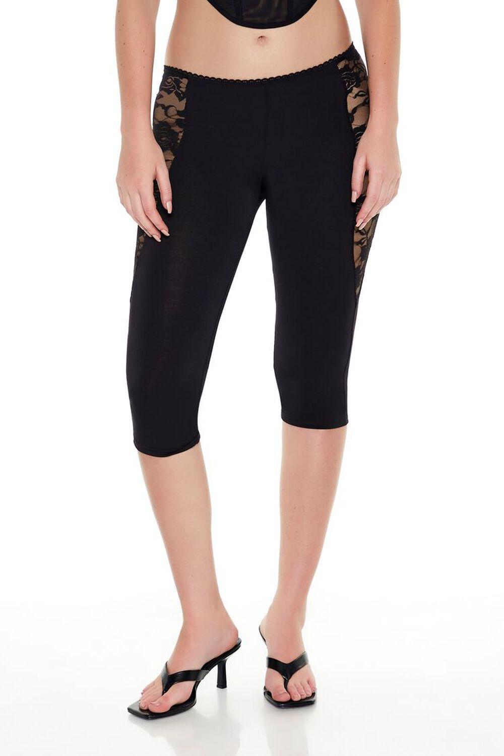 Sheer Lace Capri Leggings | Forever 21 Product Image