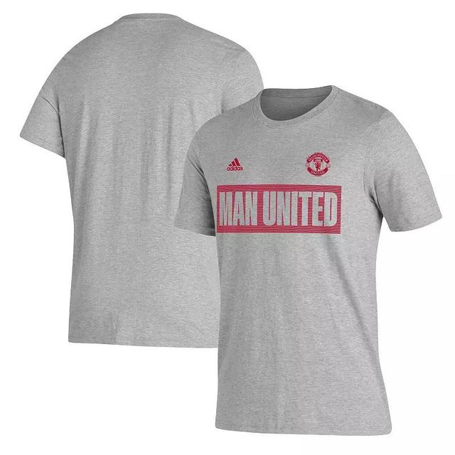 Mens adidas Gray Manchester United Block T-Shirt Product Image