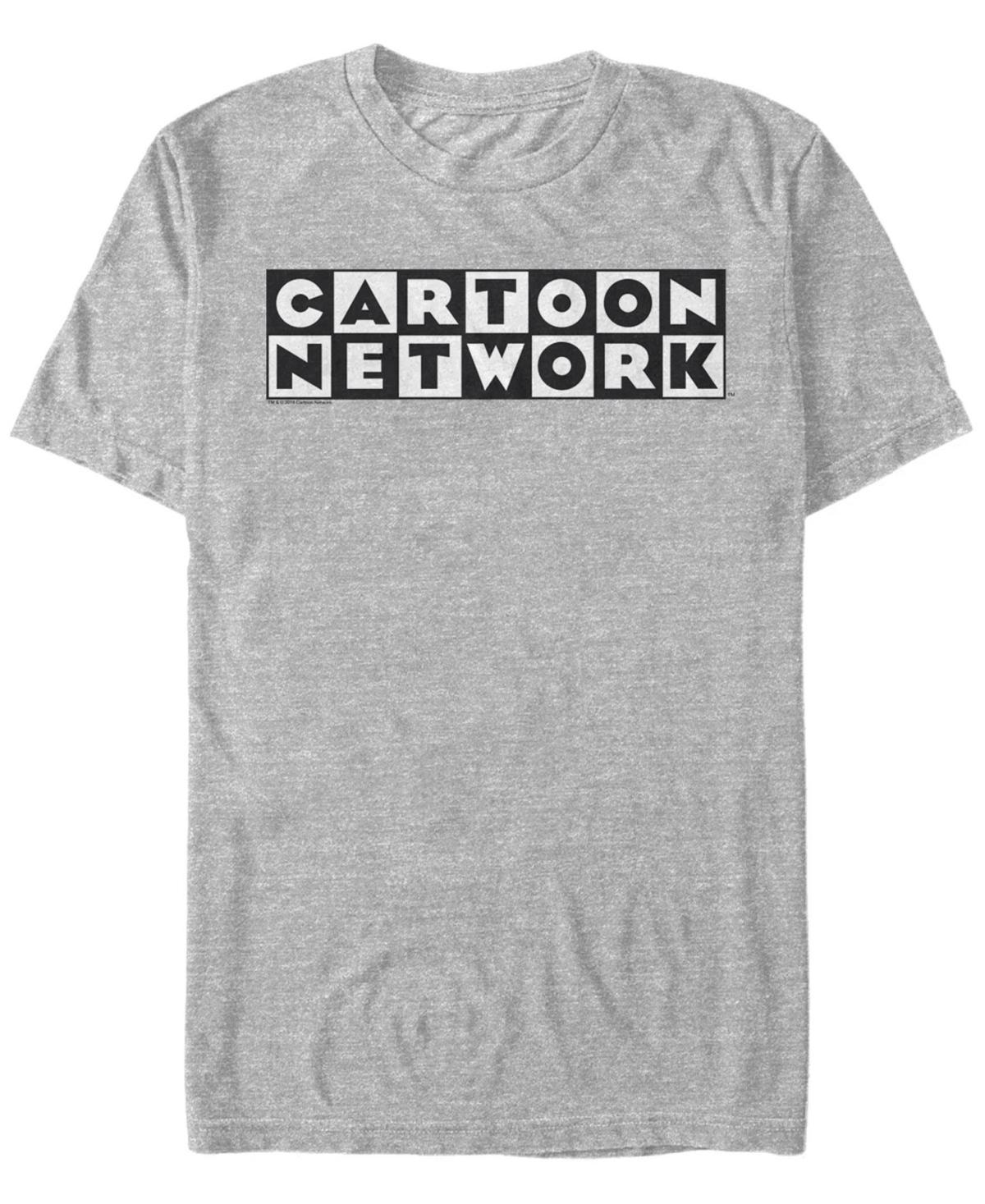 Mens Cartoon Network Checkered Logo Tee Athletic Grey Product Image