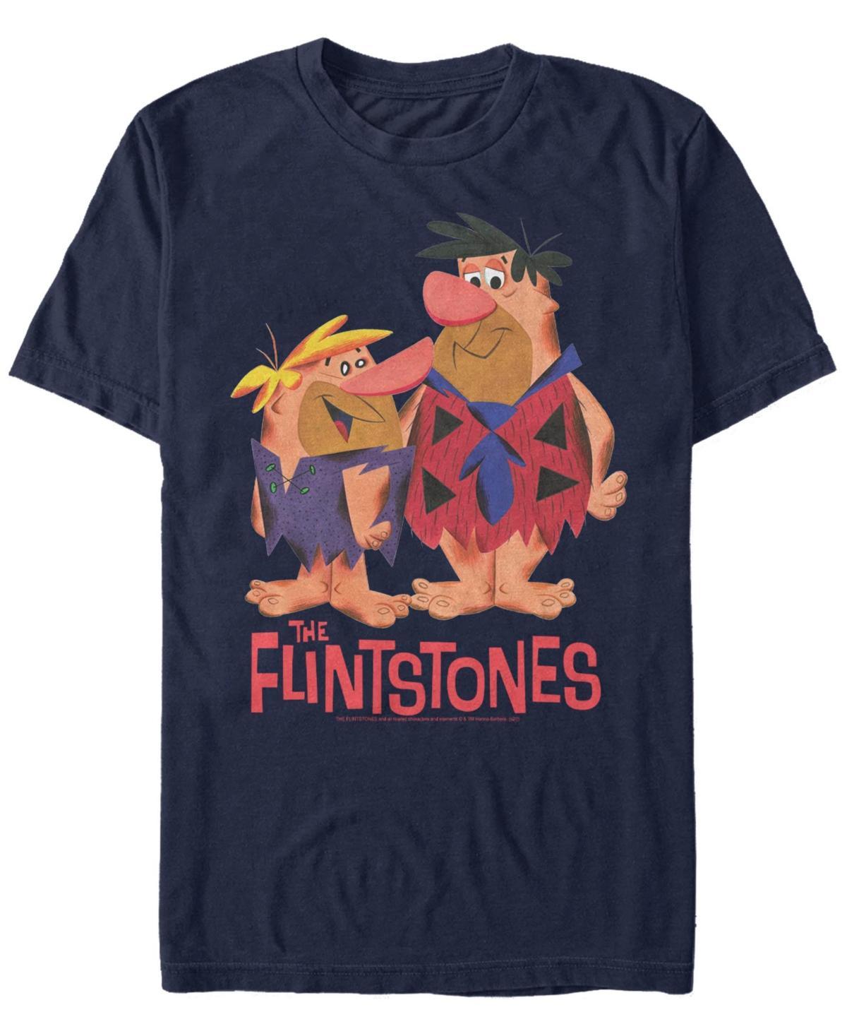 Mens The Flintstones Barney & Fred Simple Tee Blue Product Image