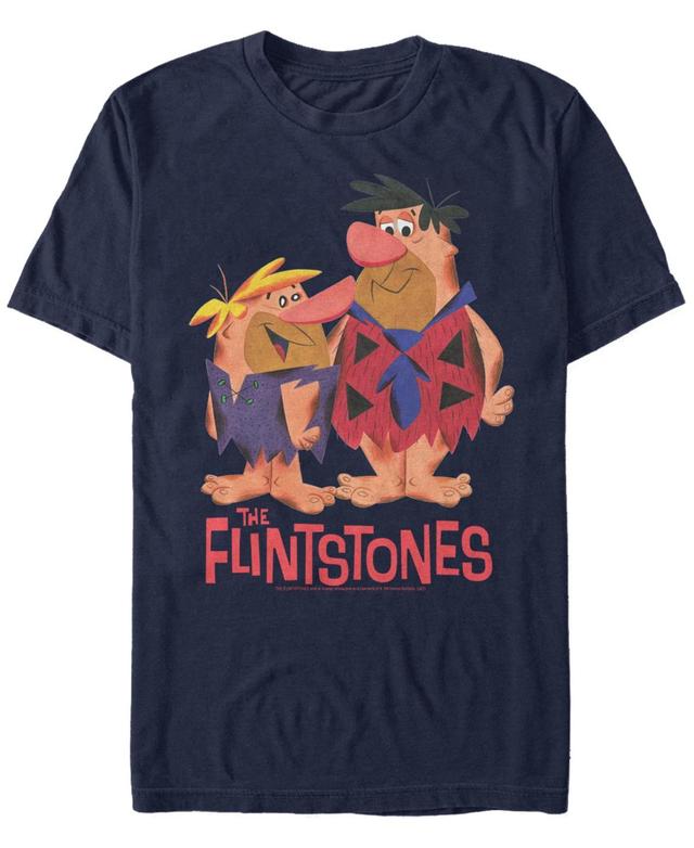 Mens The Flintstones Barney & Fred Simple Tee Blue Product Image