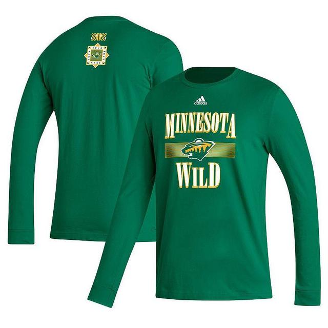 Mens adidas Kelly Green Minnesota Wild Reverse Retro 2.0 Fresh Playmaker Long Sleeve T-shirt Product Image