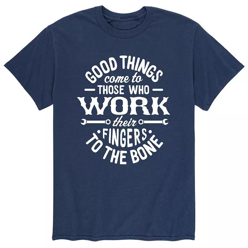 Mens Good Things Come Work Fingers Tee Product Image