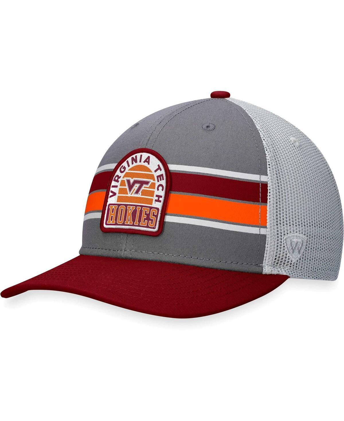 Mens Top of the World Gray/Maroon Virginia Tech Hokies Aurora Trucker Adjustable Hat Product Image