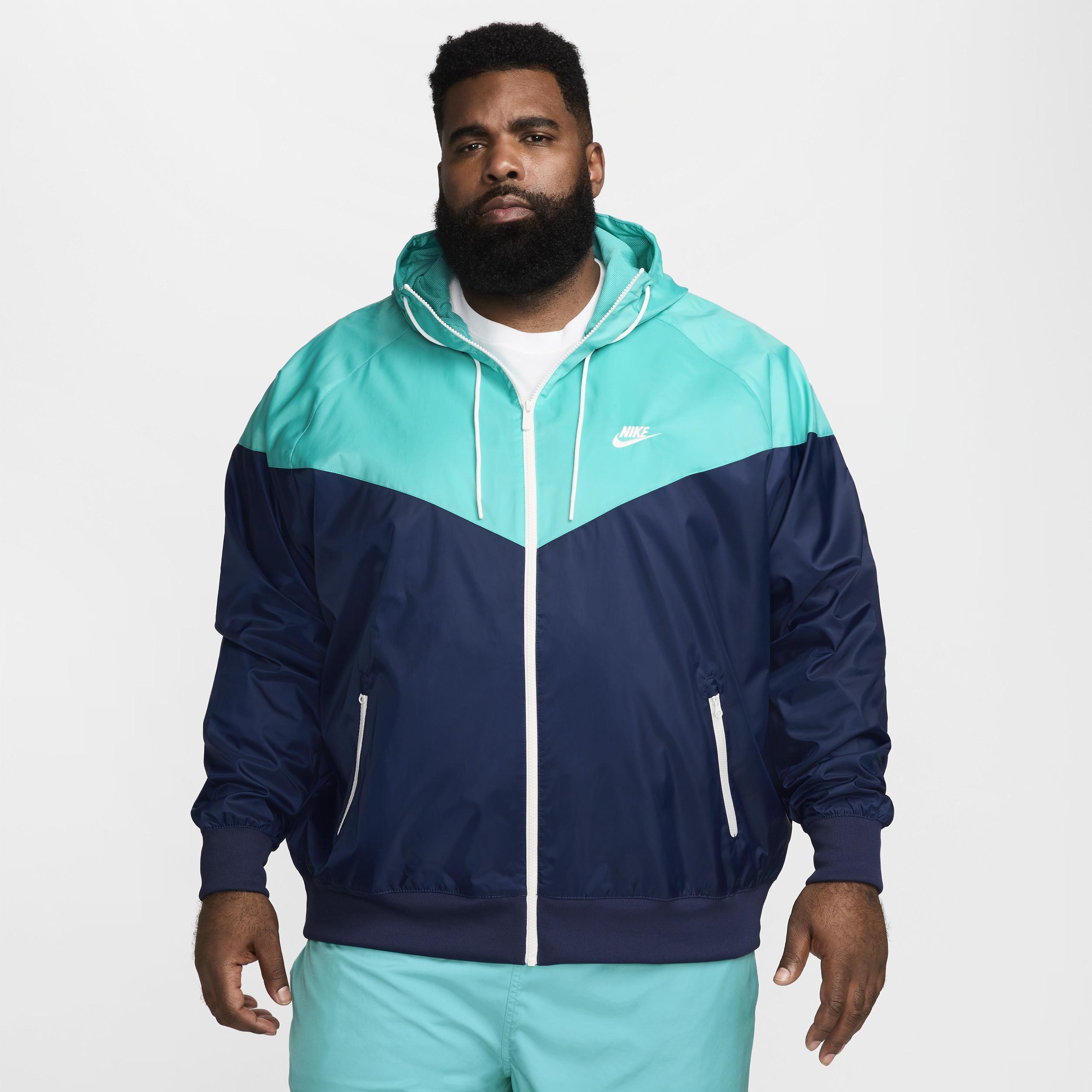 Nike Mens Woven Windrunner Lined Hooded Jacket - Teal/Navy Product Image