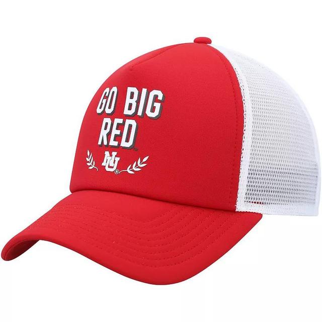 Mens adidas Scarlet Nebraska Huskers Phrase Foam Front Trucker Adjustable Hat Product Image