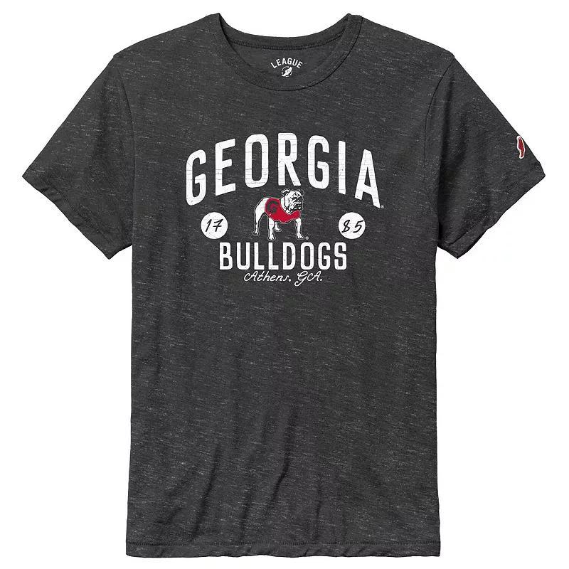 Mens League Collegiate Wear Heather Charcoal Georgia Bulldogs Bendy Arch Victory Falls Tri-Blend T-Shirt Product Image