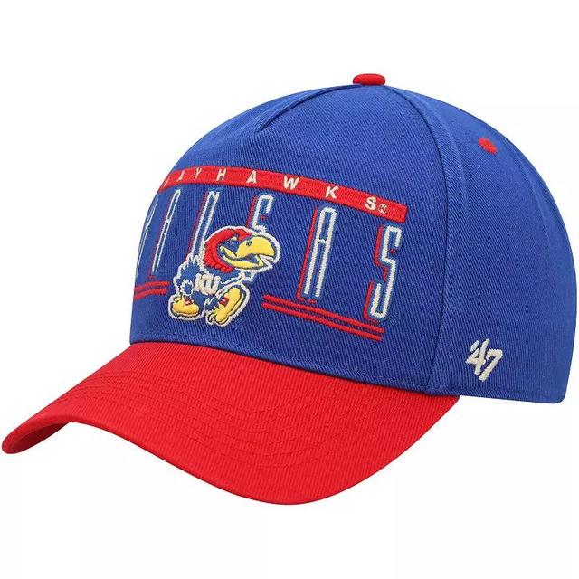 Mens 47 Royal Kansas Jayhawks Double Header Hitch Adjustable Hat Product Image