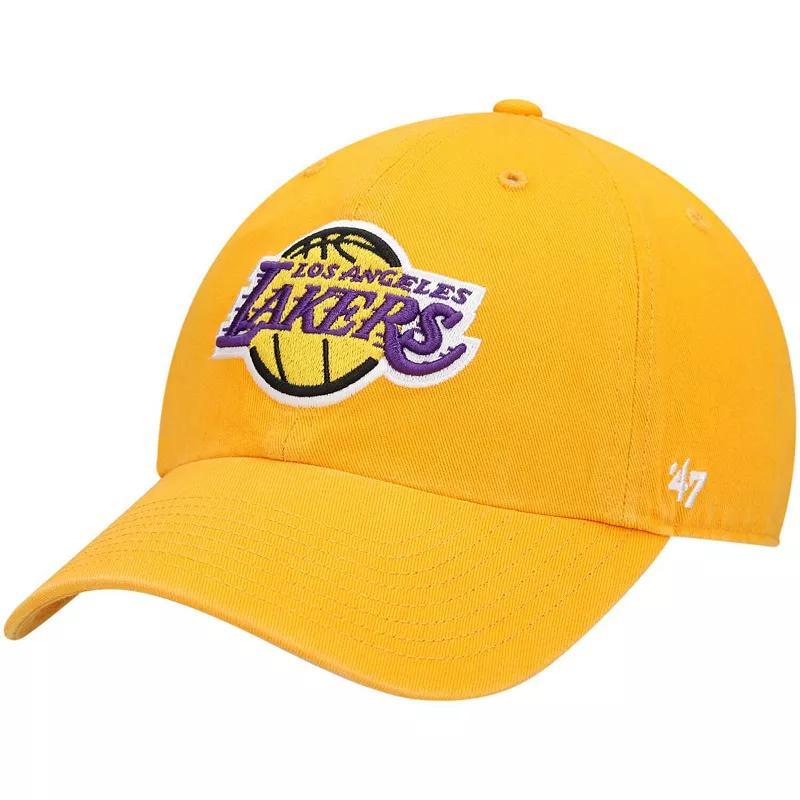 Mens 47 Brand Gold Los Angeles Lakers Clean Up Adjustable Hat Product Image