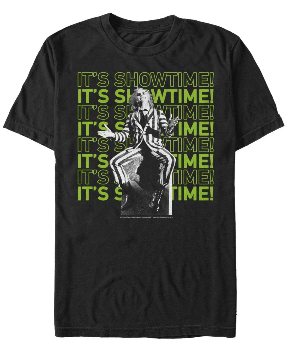 Mens Beetlejuice Its Showtime Repeating Text Short Sleeve T-shirt Product Image