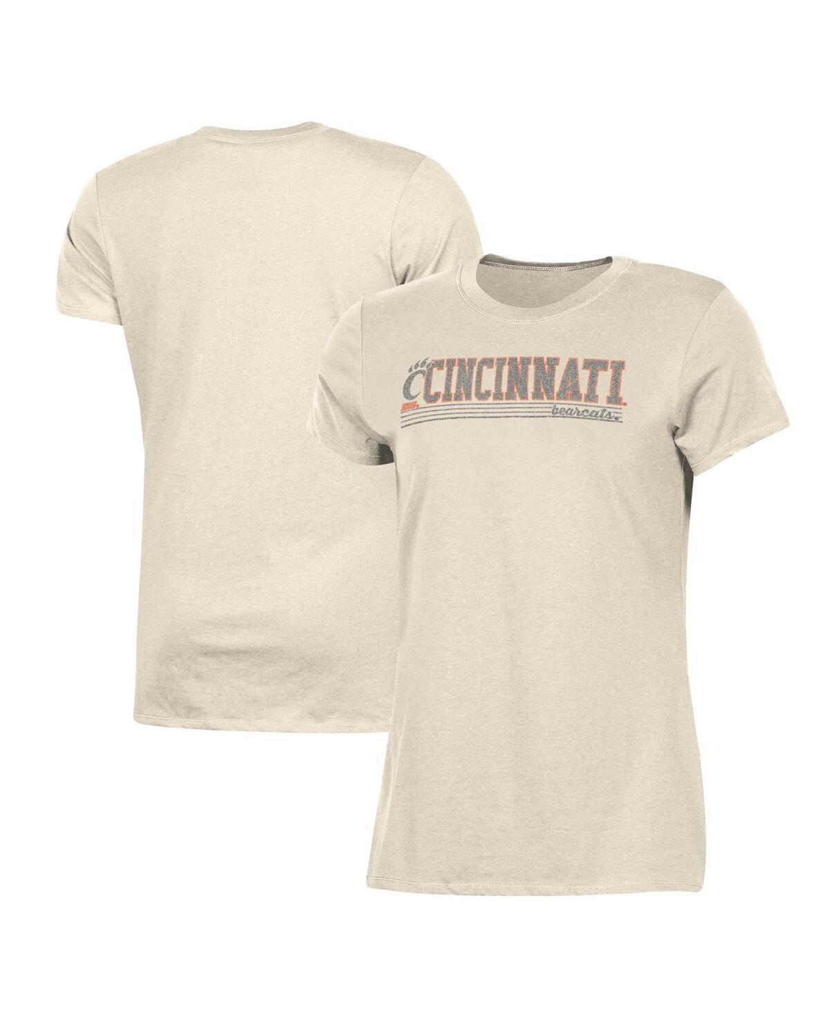 Womens Champion Cream Distressed Cincinnati Bearcats Classic T-shirt Product Image