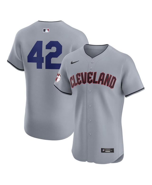 Mens Nike Gray Cleveland Guardians Road 2024 Jackie Robinson Day Elite Jersey Product Image