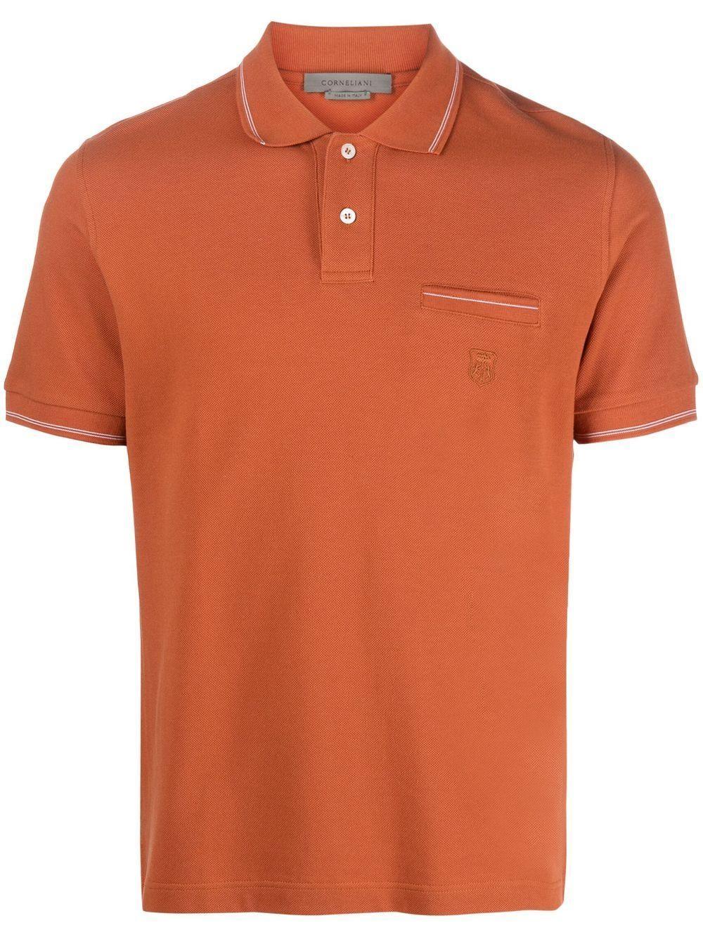 Short-sleeve Cotton Polo Shirt In Braun Product Image