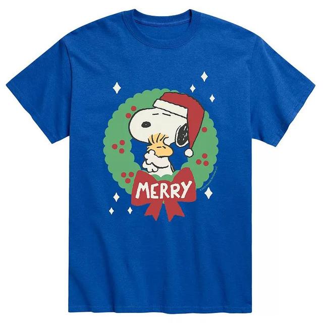 Mens Peanuts Merry Tee Med Blue Product Image