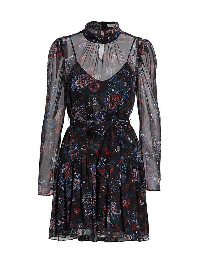 Womens Bolade Silk Paisley Tiered Minidress Product Image