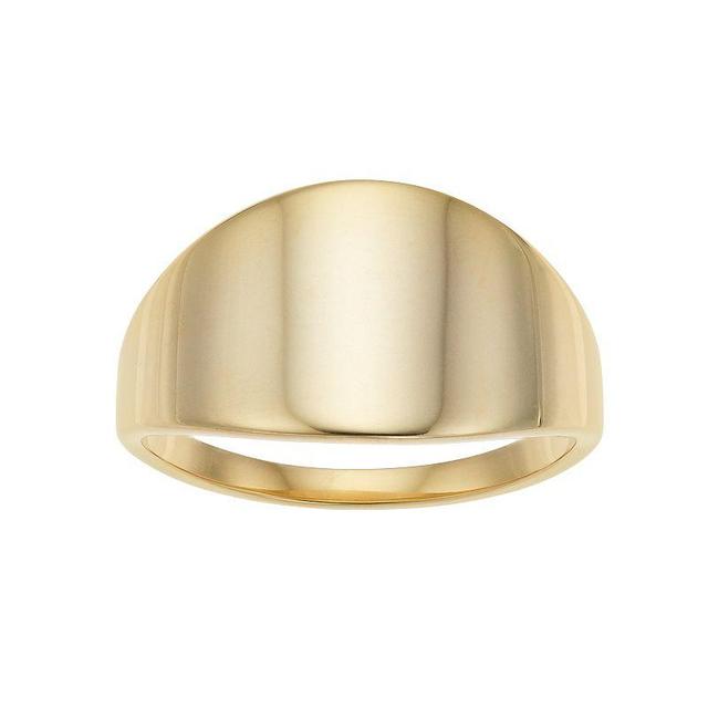 14k Gold Polished Signet Ring, Womens Product Image