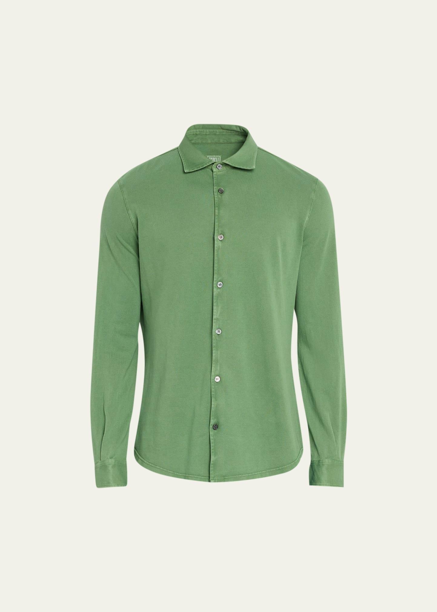 Mens Cotton Pique Sport Shirt Product Image