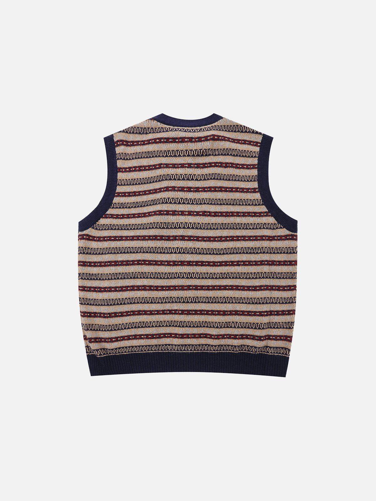 Aelfric Eden Vintage Stripe Button Sweater Vest Product Image