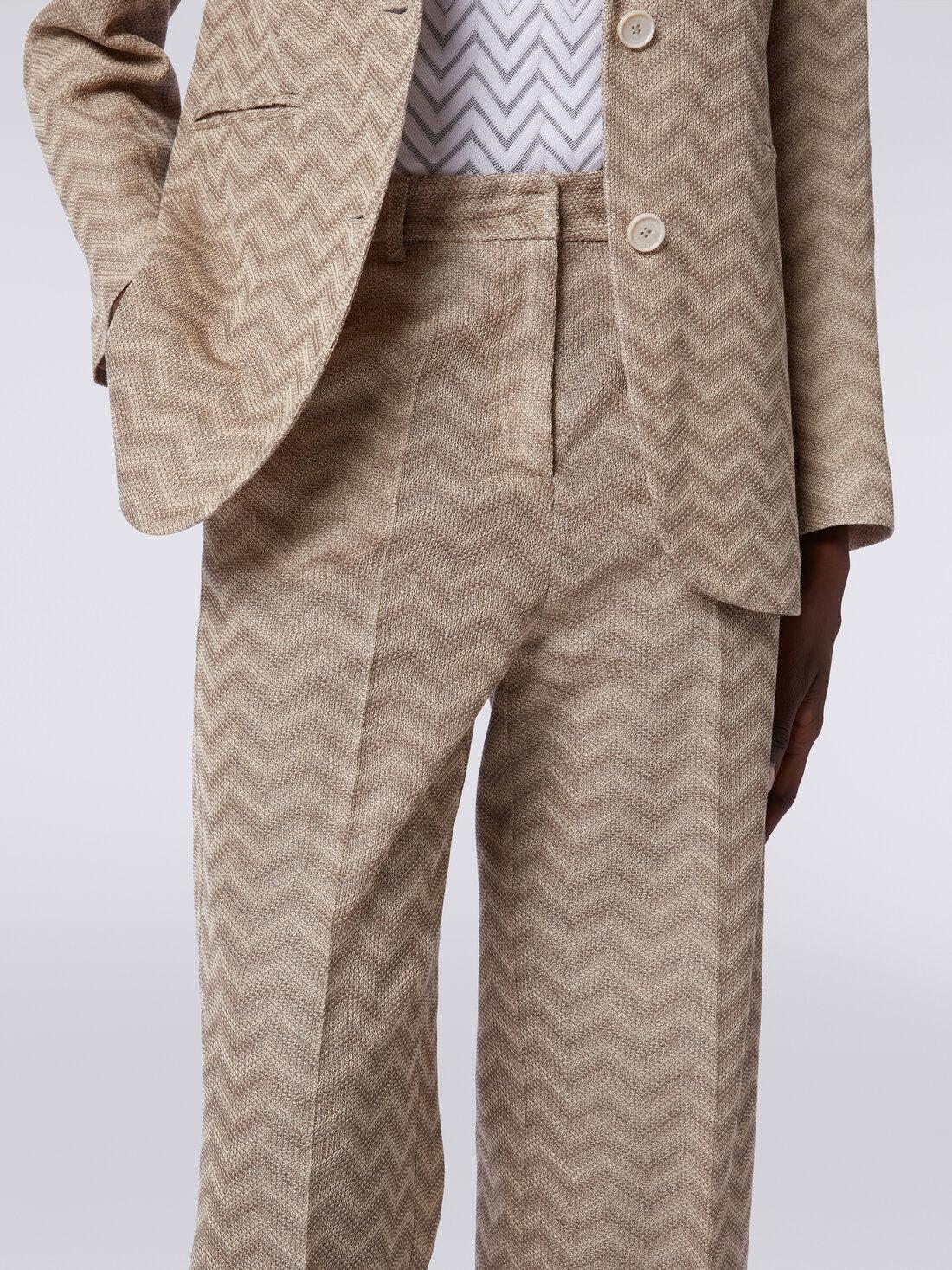 Straight cotton chevron trousers Beige | Missoni Product Image