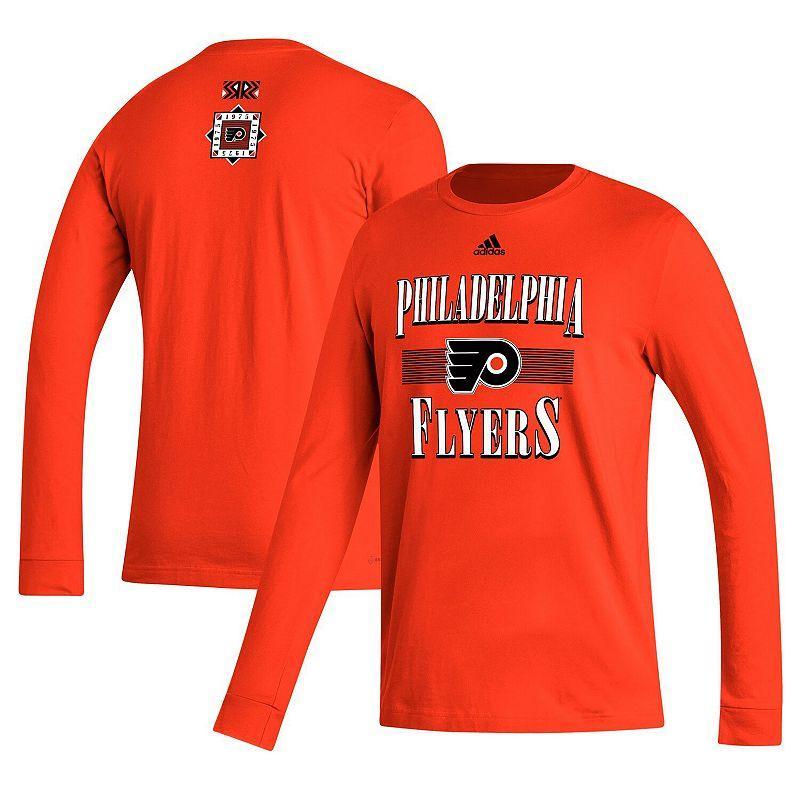 Mens adidas Burnt Orange Philadelphia Flyers Reverse Retro 2.0 Fresh Playmaker Long Sleeve T-Shirt Product Image