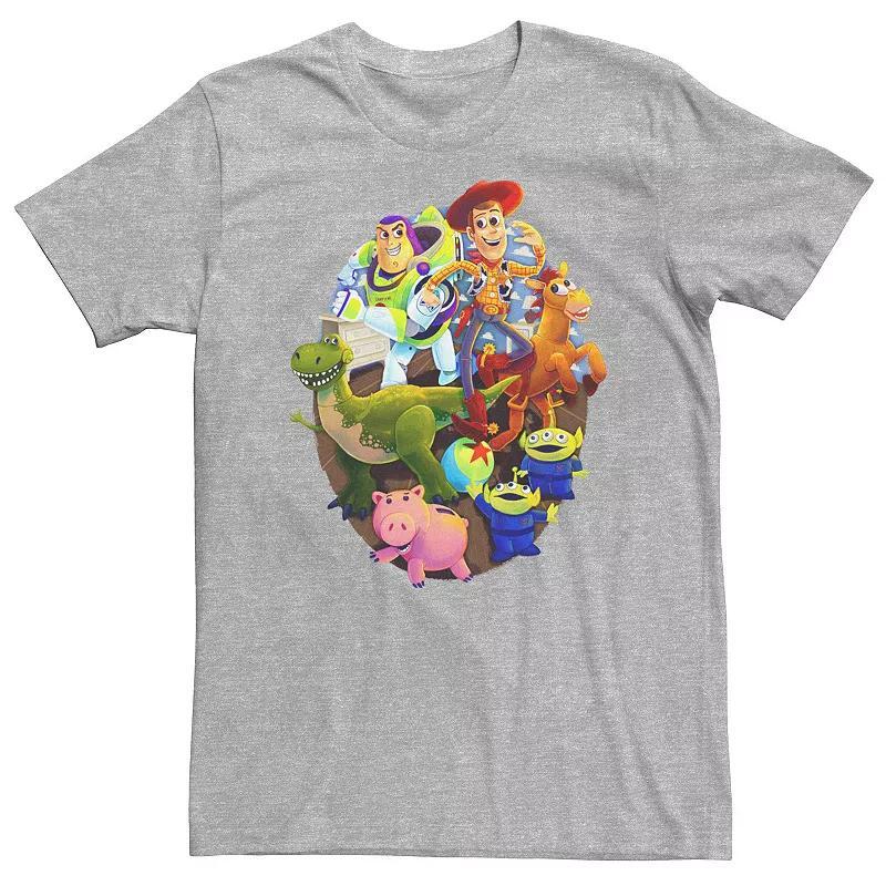 Big & Tall Disney / Pixar Toy Story Main Cast Circle Logo Tee, Mens Athletic Grey Product Image