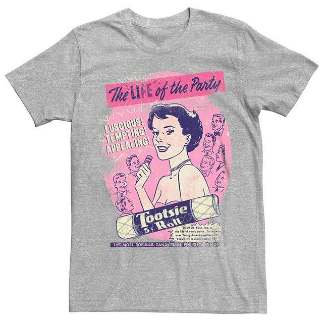 Mens Tootsie Roll Vintage Party Poster Tee Athletic Grey Product Image