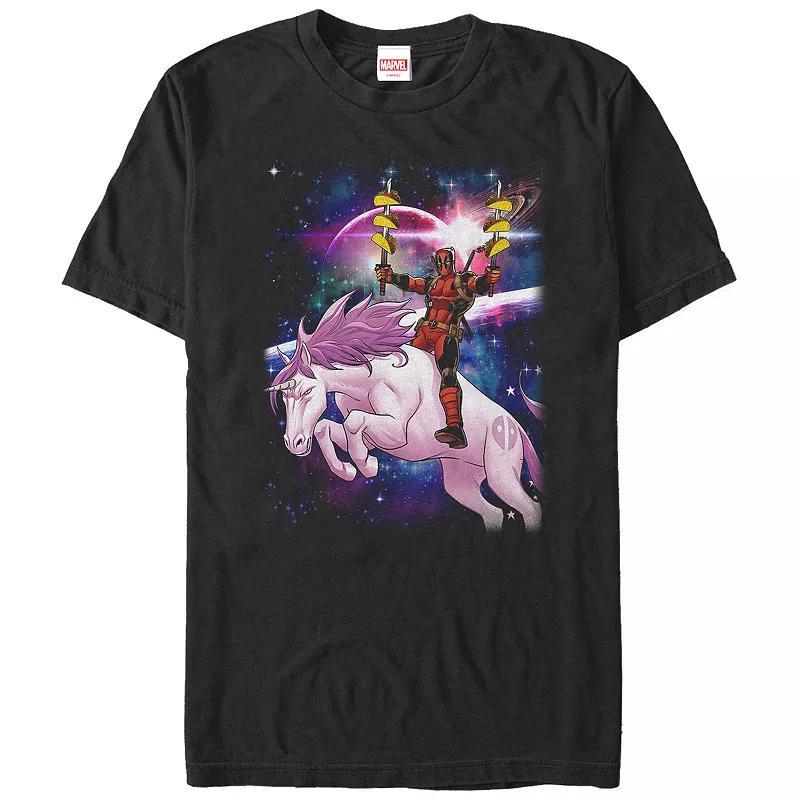 Big & Tall Marvel Deadpool Pink Unicorn Ride Graphic Tee, Mens Product Image