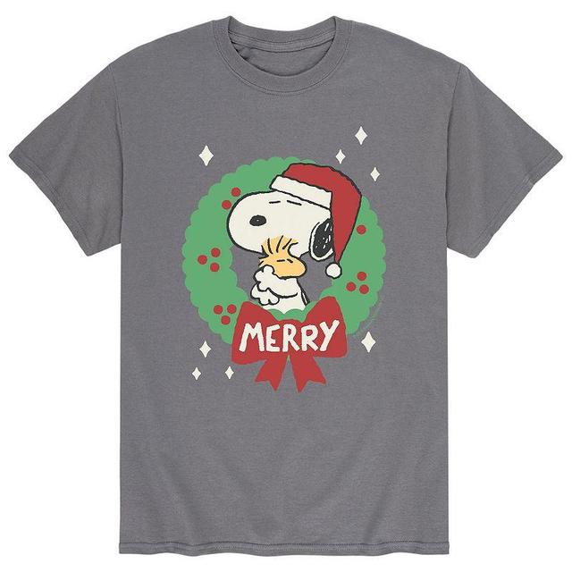 Mens Peanuts Merry Tee Grey Product Image